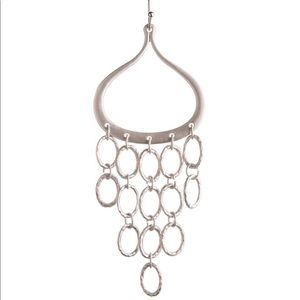 Matte Silver Teardrop Loop Chain Fringe Earring